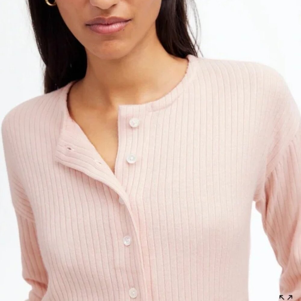 Madewell Relaxed Button-Front Cardigan Pale Blush